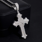 VVS Moissanite Gothic Cross Pendant 925 Silver