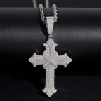 VVS Moissanite Gothic Cross Pendant 925 Silver