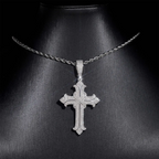VVS Moissanite Gothic Cross Pendant 925 Silver