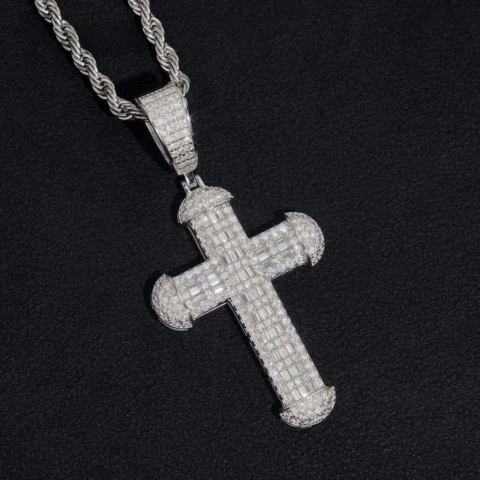 2inch VVS Moissanite Cross Pendant 925 Silver Secondary image