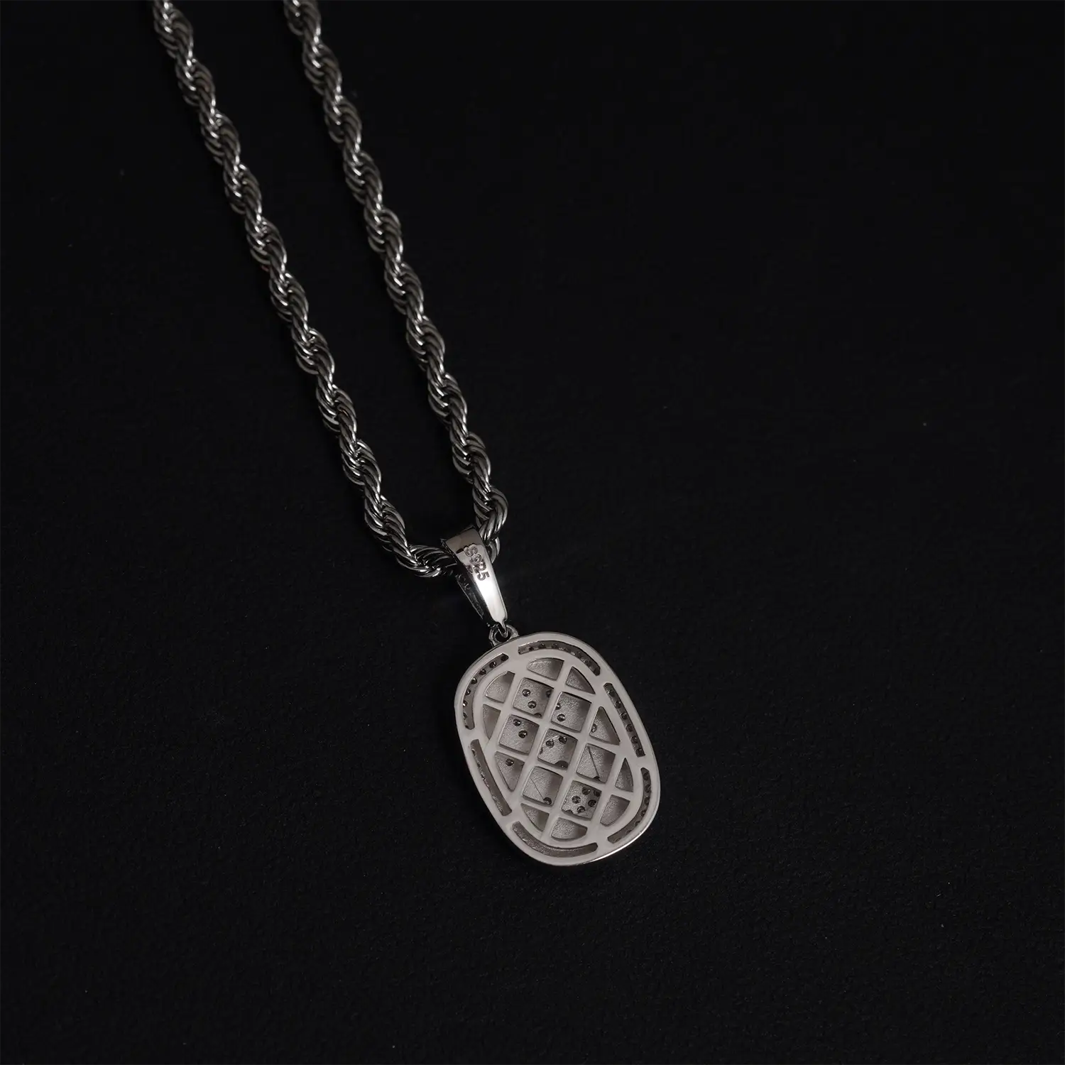 VVS Moissanite Hamsa Hand Evil Eye Pendant