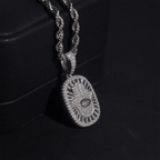 VVS Moissanite Hamsa Hand Evil Eye Pendant