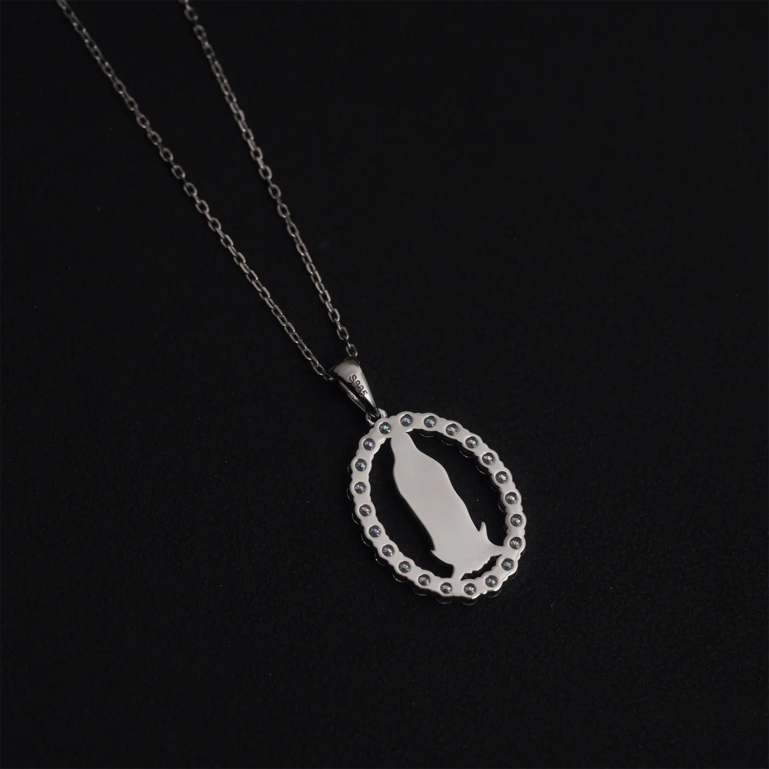 VVS Moissanite Virgin Mary Pendant 925 Silver