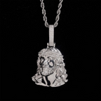 VVS Moissanite Jesus Head Pendant 925 Silver