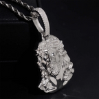 VVS Moissanite Jesus Head Pendant 925 Silver