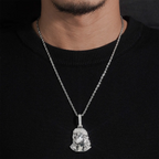 VVS Moissanite Jesus Head Pendant 925 Silver