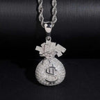 Iced Out Dollar Bag VVS Moissanite Pendant