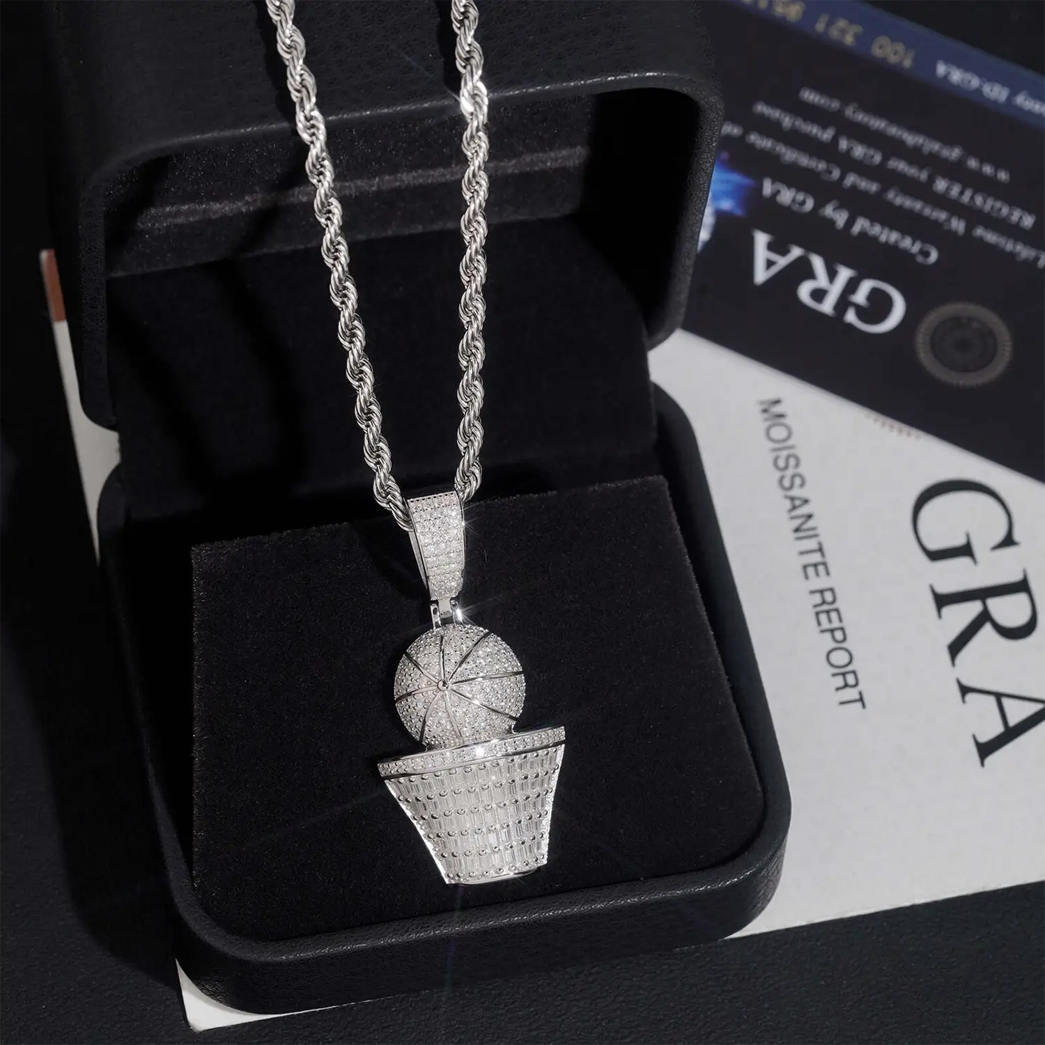 Iced Out Dollar Bag VVS Moissanite Pendant