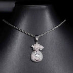 Iced Out Dollar Bag VVS Moissanite Pendant