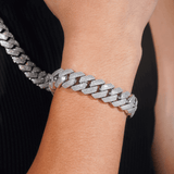 GL 15mm 4 Rows Cuban Link Chain Hiphop Iced Out 5A+ Diamond 14K Gold Plated