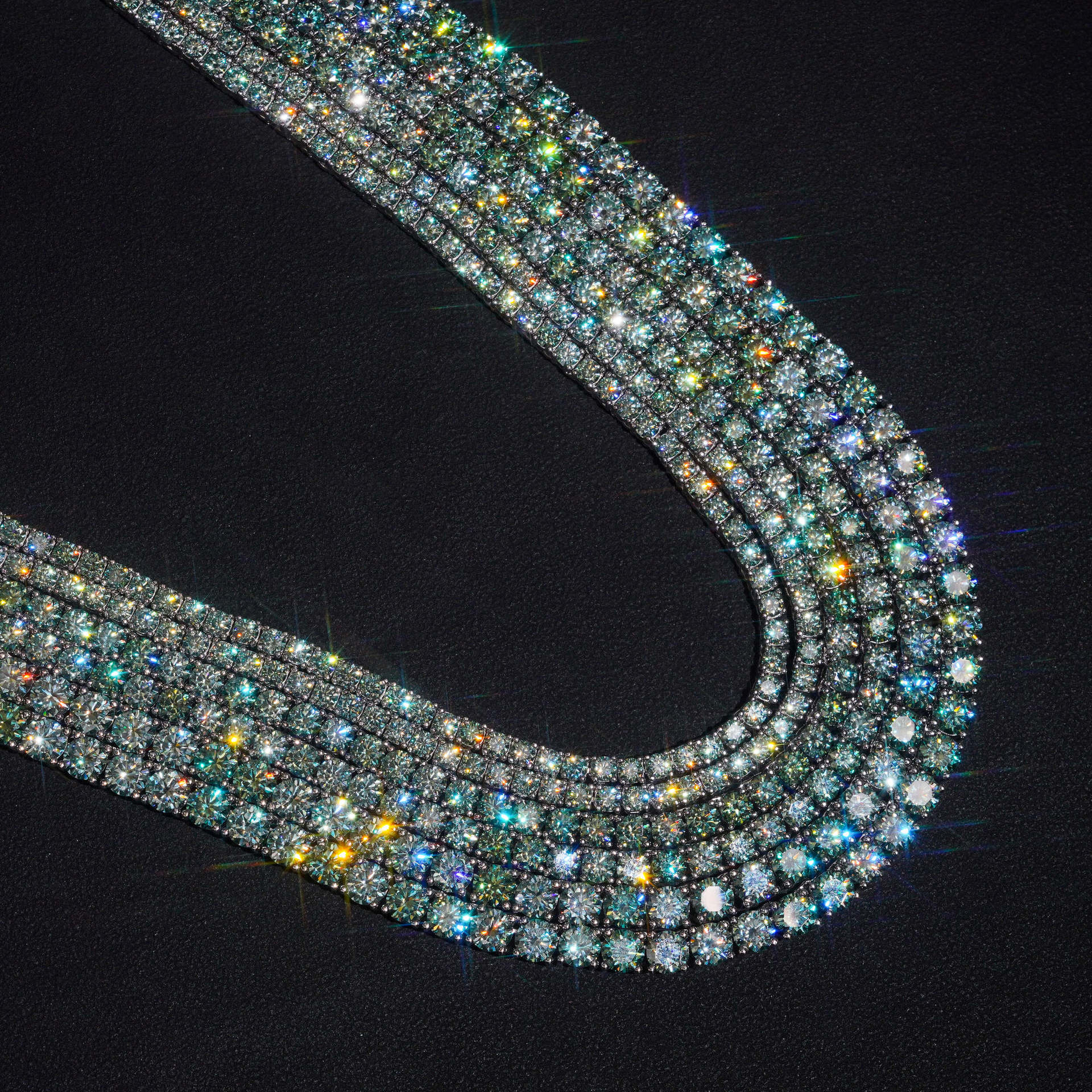 GL Green S925 Silver Moissanite Tennis Chain