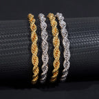 6MM Rope Chain VVS Moissanite Clasp Stainless Steel
