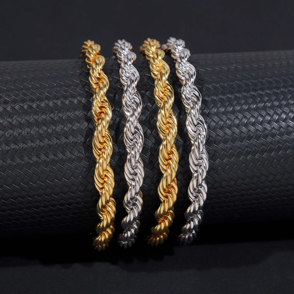 6MM Rope Chain VVS Moissanite Clasp Stainless Steel