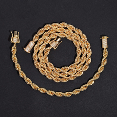 GL 6mm Stainless Steel Silver Moissanite Clasp Diamond Rope Chain