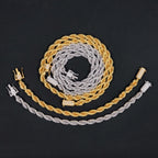 6MM Rope Chain VVS Moissanite Clasp Stainless Steel