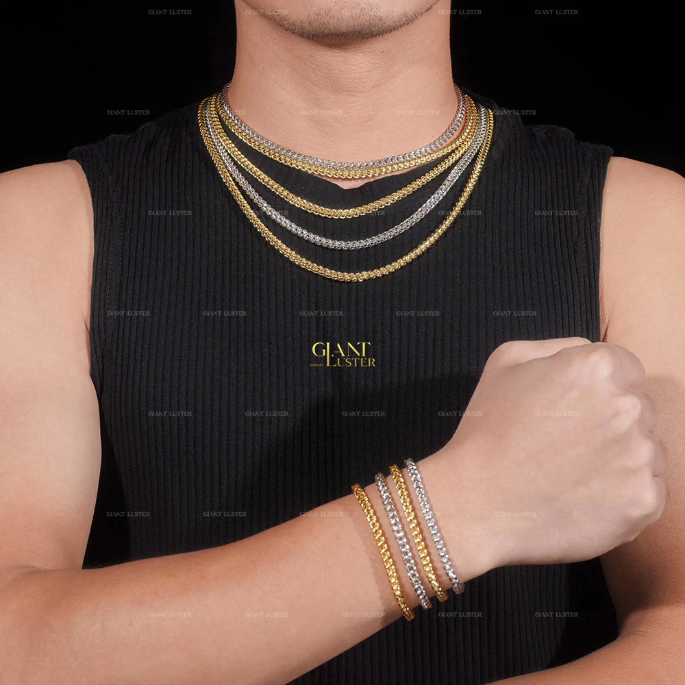 4MM Stainless Steel Cuban Chain With VVS Moissanite Box Clasp Main image