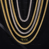 GL 4mm Stainless Steel Silver Moissanite Button End Cuban Chain