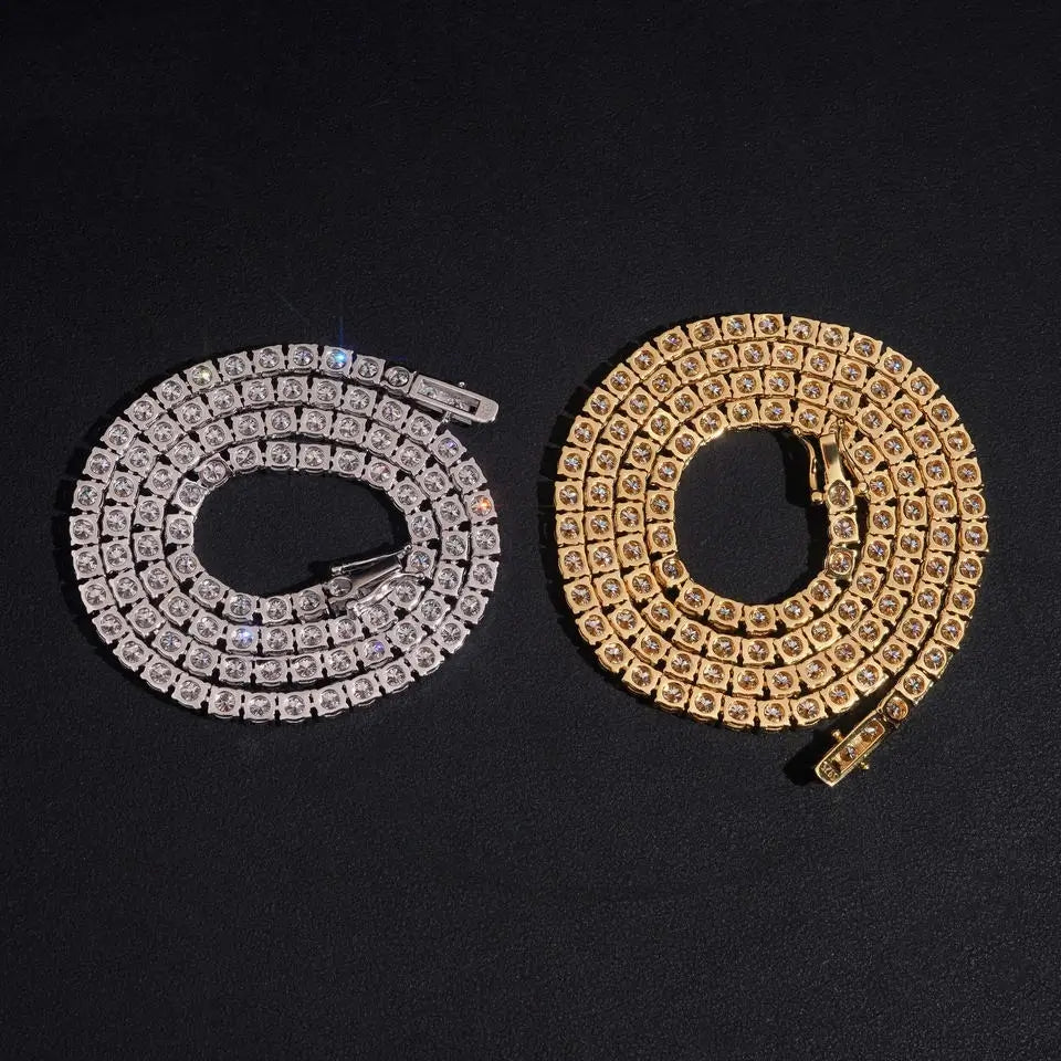 3MM 4MM 5MM VVS Moissanite Reverse Tennis Chain