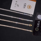 3MM 4MM 5MM VVS Moissanite Reverse Tennis Chain