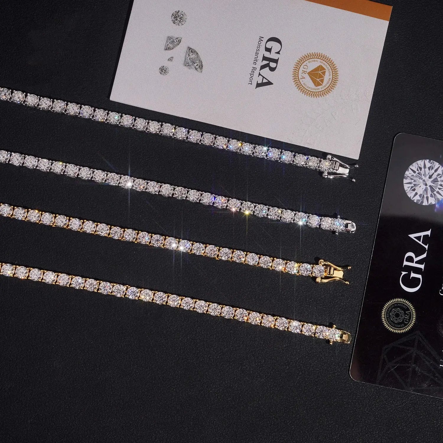 3MM 4MM 5MM VVS Moissanite Reverse Tennis Chain