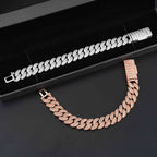 13MM S925 Silver Round Cut VVS Moissanite Miami Cuban Link Chain