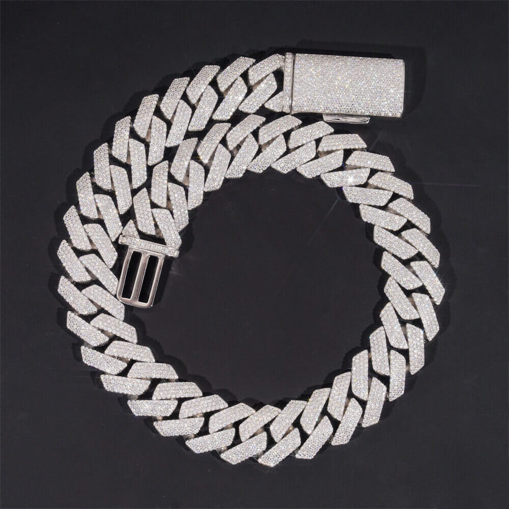 20MM 4 Rows 5A+ Diamond Edge Cuban Link Chain