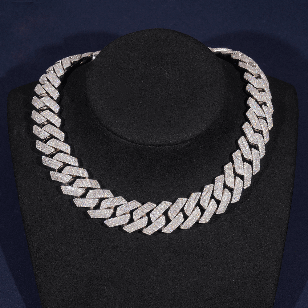 20MM 4 Rows 5A+ Diamond Edge Cuban Link Chain
