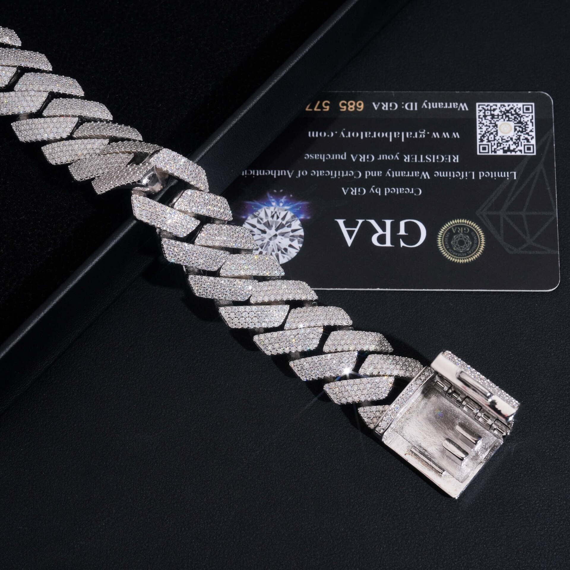 20MM 4 Rows 5A+ Diamond Edge Cuban Link Chain