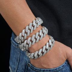 GL 20mm Miami Cuban Link Chain Hiphop Iced Out 5A+ Diamond 14K Gold Plated