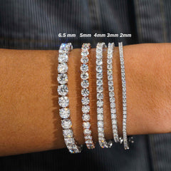 GL 2MM 3MM 4MM 5MM 6.5MM Moissanite Diamond Tennis Chain Bracelet