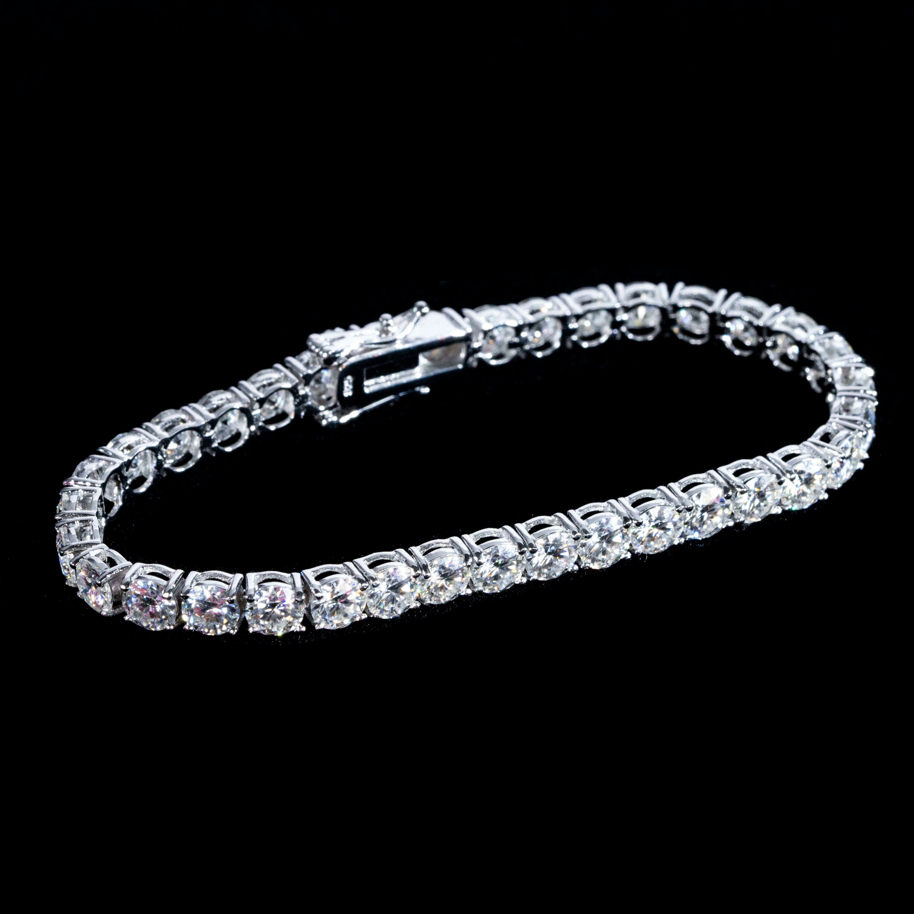GL 2MM 3MM 4MM 5MM 6.5MM S925 Silver Moissanite Diamond Tennis Chain Bracelet