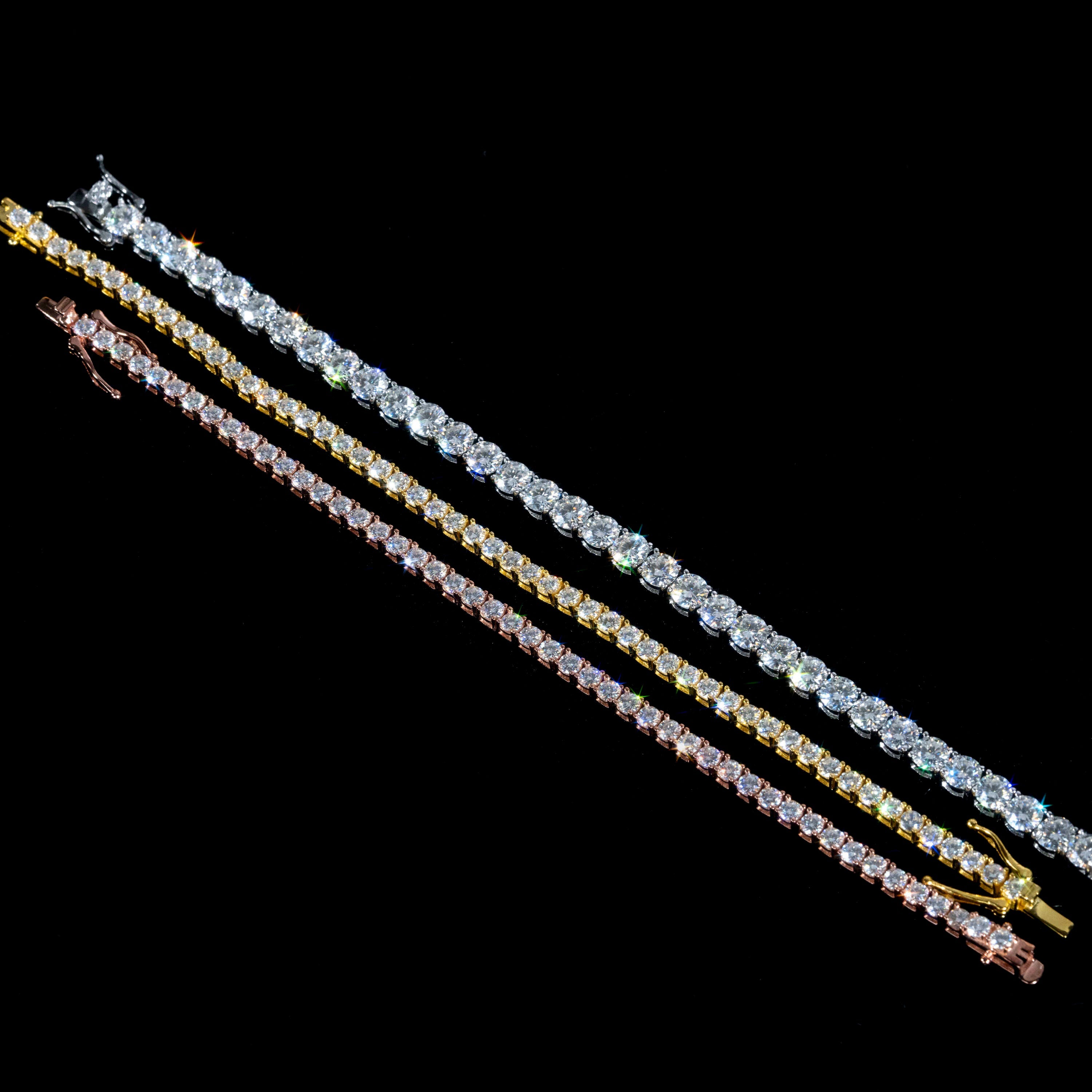 GL 2MM 3MM 4MM 5MM 6.5MM S925 Silver Moissanite Diamond Tennis Chain Bracelet