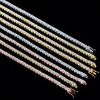 GL 2MM 3MM 4MM 5MM 6.5MM S925 Silver VVS1 Moissanite Tennis Chain Necklace