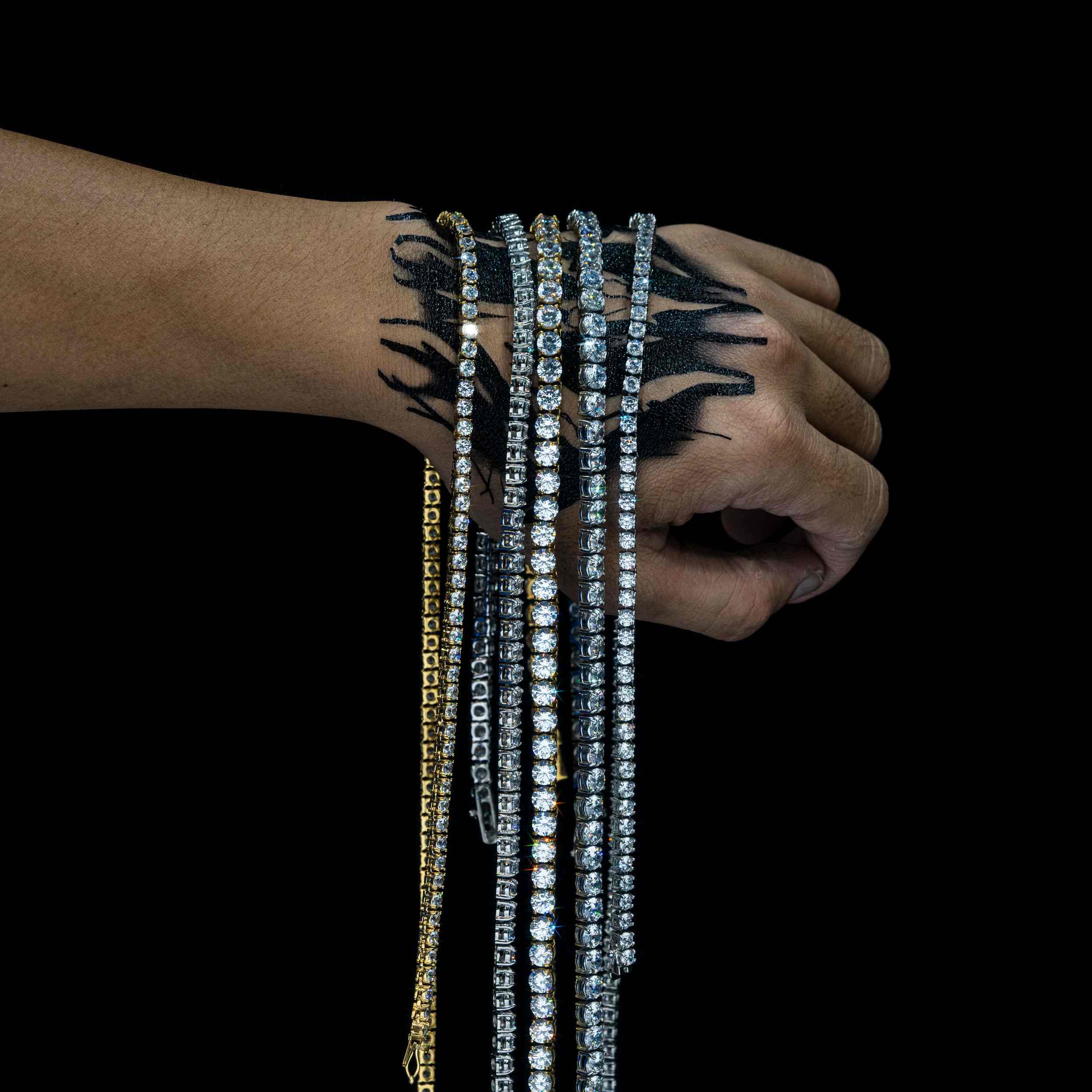 【US 3 Days Delivery】GL 3MM 4 MM 5MM 6.5MM S925 Silver VVS1 Moissanite Tennis Chain Necklace