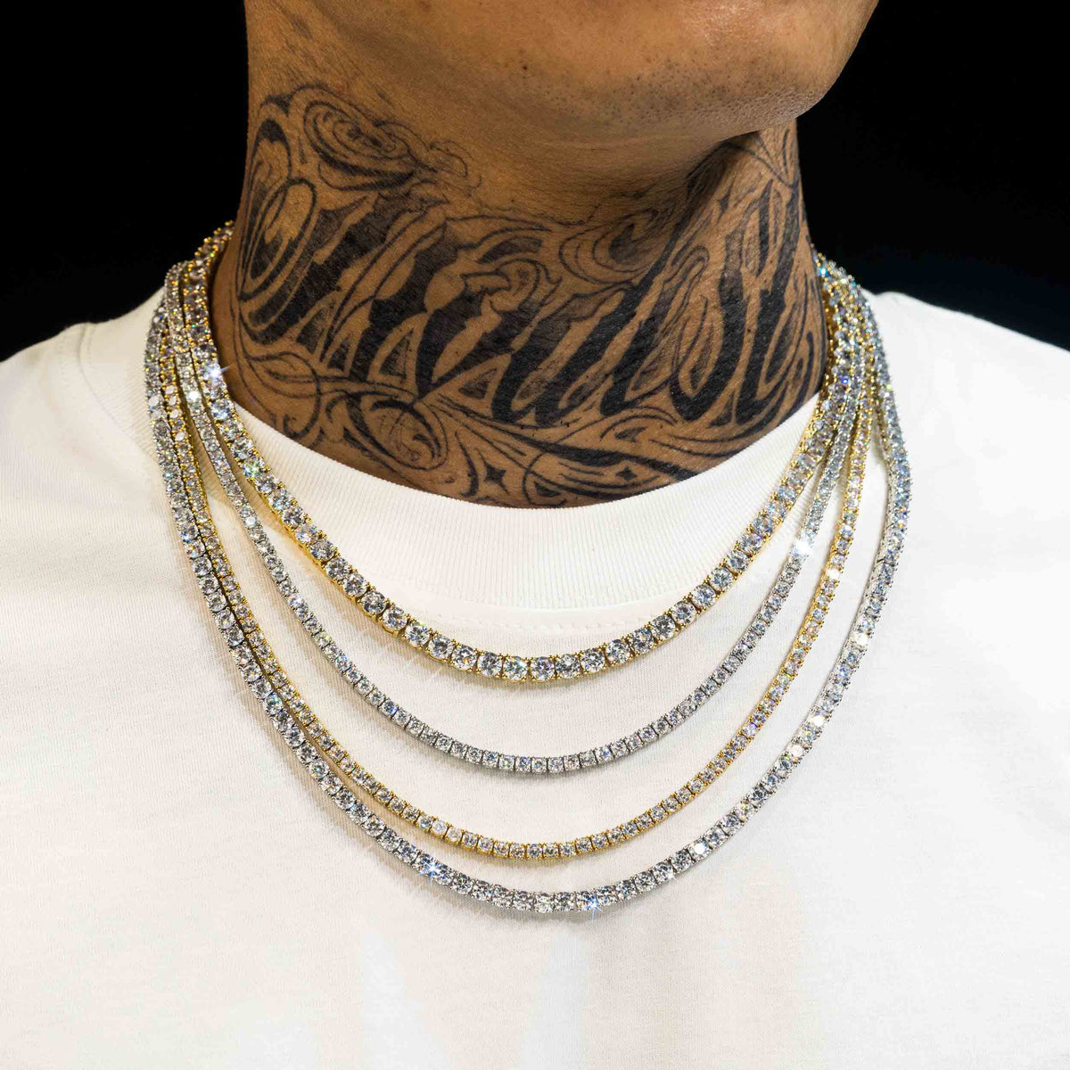 【US 3 Days Delivery】GL 3MM 4 MM 5MM 6.5MM S925 Silver VVS1 Moissanite Tennis Chain Necklace