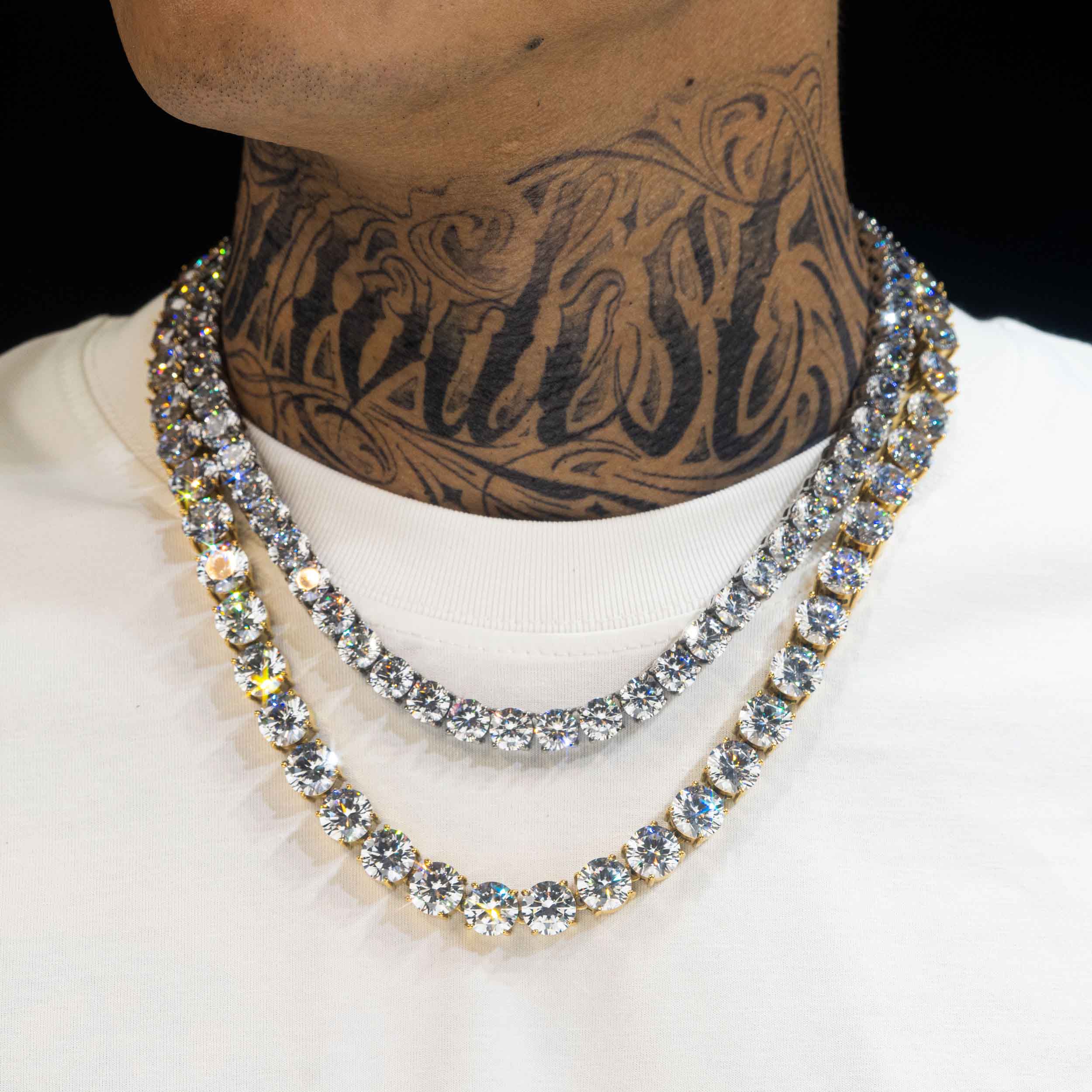 GL 2MM 3MM 4MM 5MM 6.5MM S925 Silver VVS1 Moissanite Tennis Chain Necklace