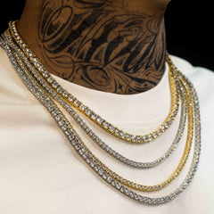 【US 3 Days Delivery】GL 3MM 4 MM 5MM 6.5MM S925 Silver VVS1 Moissanite Tennis Chain Necklace