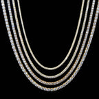 Hip Hop Jewelry 3mm 4mm 5mm 6.5mm GRA Certificate S925 Silver Vvs1 D Color Diamond Moissanite Tennis Chain Necklace
