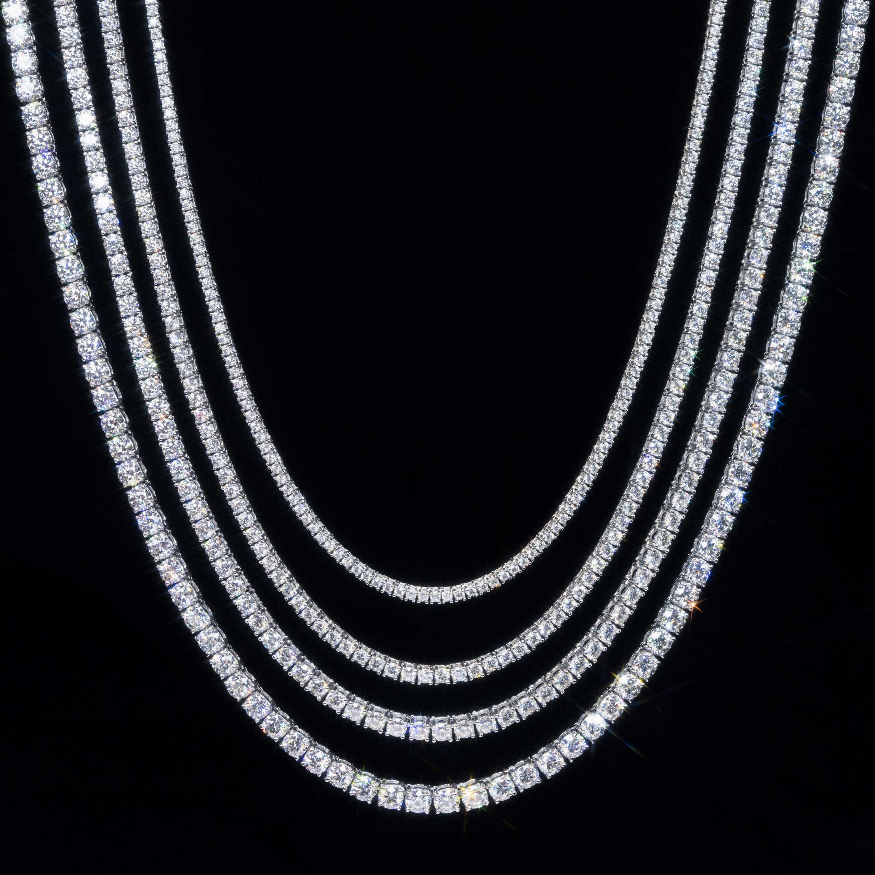 Hip Hop Jewelry 3mm 4mm 5mm 6.5mm GRA Certificate S925 Silver Vvs1 D Color Diamond Moissanite Tennis Chain Necklace