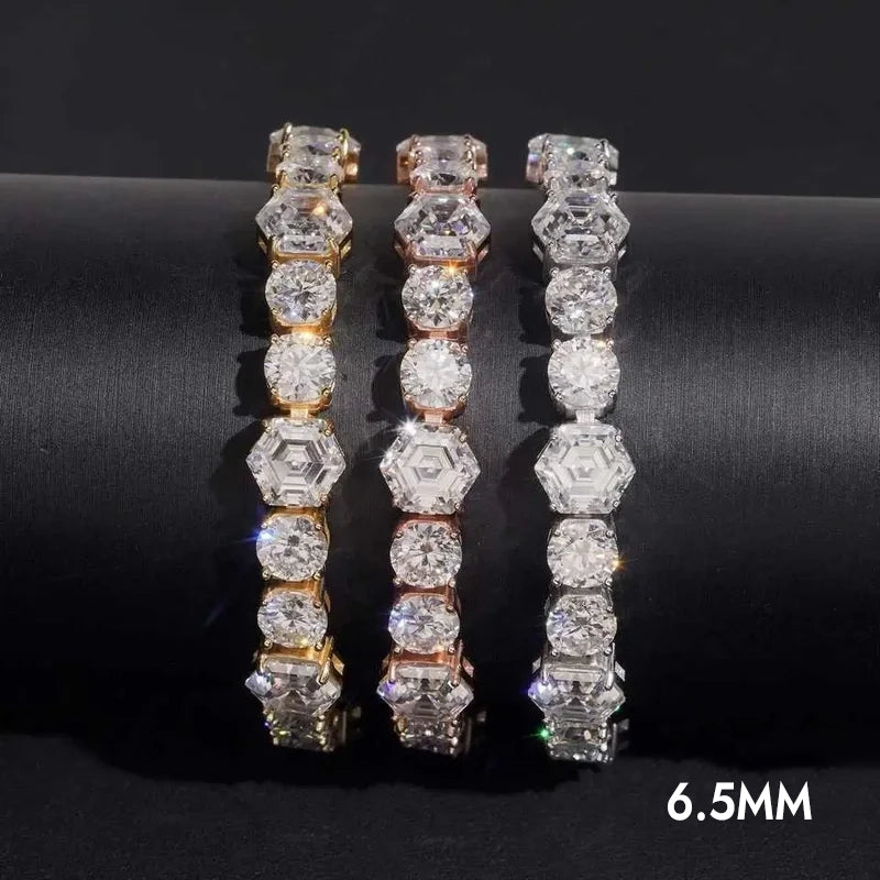 Iced Out Fancy Cut VVS Moissanite Tennis Bracelet 925 Silver Secondary image