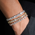 Iced Out Fancy Cut VVS Moissanite Tennis Bracelet 925 Silver