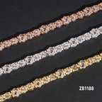 Iced Out Fancy Cut VVS Moissanite Tennis Bracelet 925 Silver