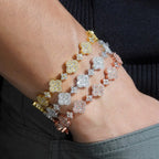 S925 Silver Flower Clover VVS Moissanite Bracelet