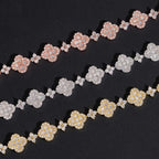 S925 Silver Flower Clover VVS Moissanite Bracelet
