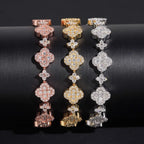 S925 Silver Flower Clover VVS Moissanite Bracelet