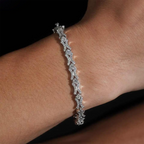 X Shape 6MM VVS Moissanite Tiny Cuban Chain Bracelet