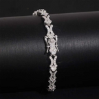 X Shape 6MM VVS Moissanite Tiny Cuban Chain Bracelet