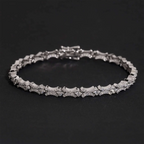 X Shape 6MM VVS Moissanite Tiny Cuban Chain Bracelet