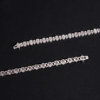 S925 Oval Cut Black Mix White VVS Moissanite Tennis Bracelet