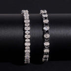 S925 Oval Cut Black Mix White VVS Moissanite Tennis Bracelet
